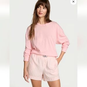 New Flannel Long-Sleeve Short Tee-Jama Set XL